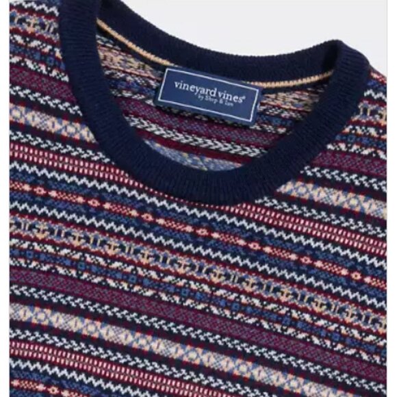 Vineyard Vines Men Fair Isle Crewneck Sweater - Picture 3 of 4